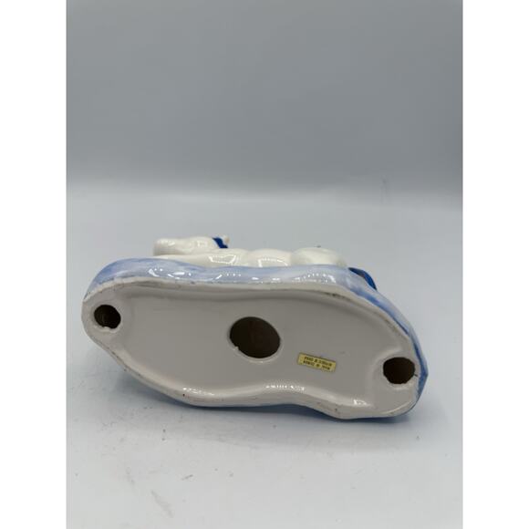 Vintage Ceramic Unicorn Figurine 5.5” Blue Mane Tail Gold Accents Glossy - Picture 5 of 7